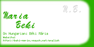 maria beki business card