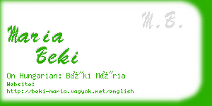 maria beki business card